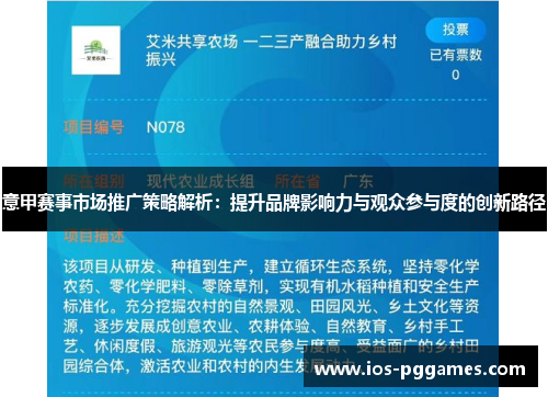 意甲赛事市场推广策略解析：提升品牌影响力与观众参与度的创新路径